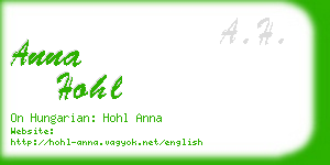 anna hohl business card